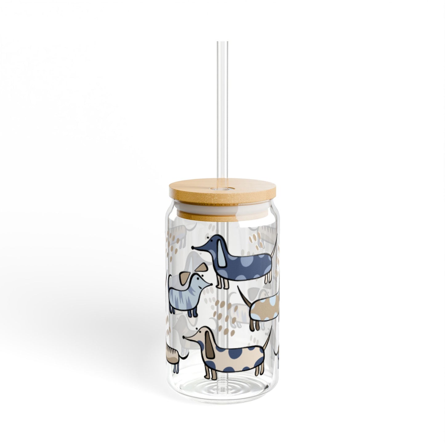 Cute Dogs Sipper Glass - 16oz Pet Lover's Drinkware