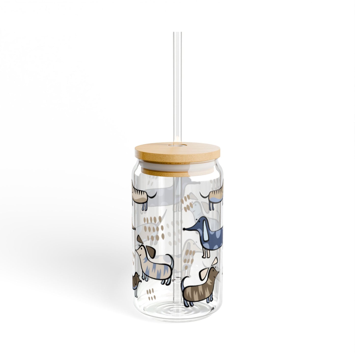 Cute Dogs Sipper Glass - 16oz Pet Lover's Drinkware
