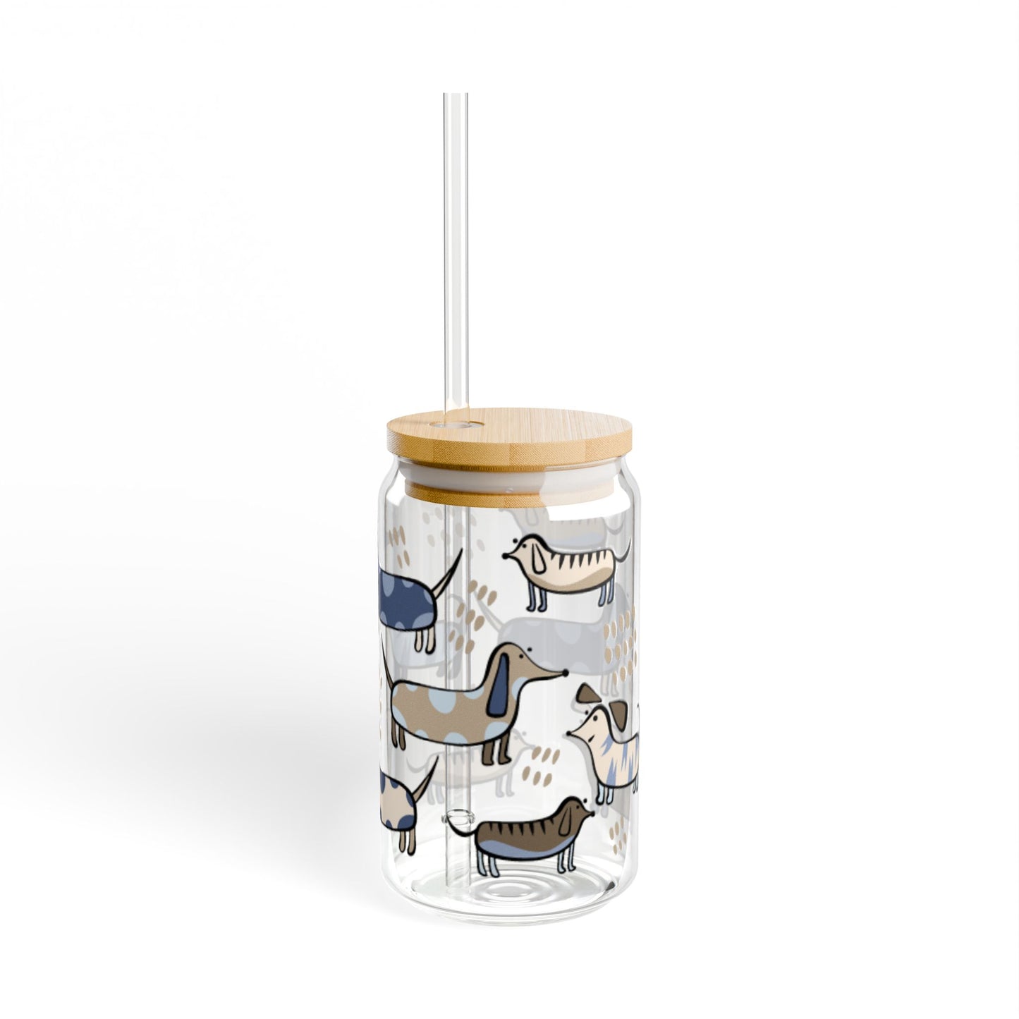 Cute Dogs Sipper Glass - 16oz Pet Lover's Drinkware