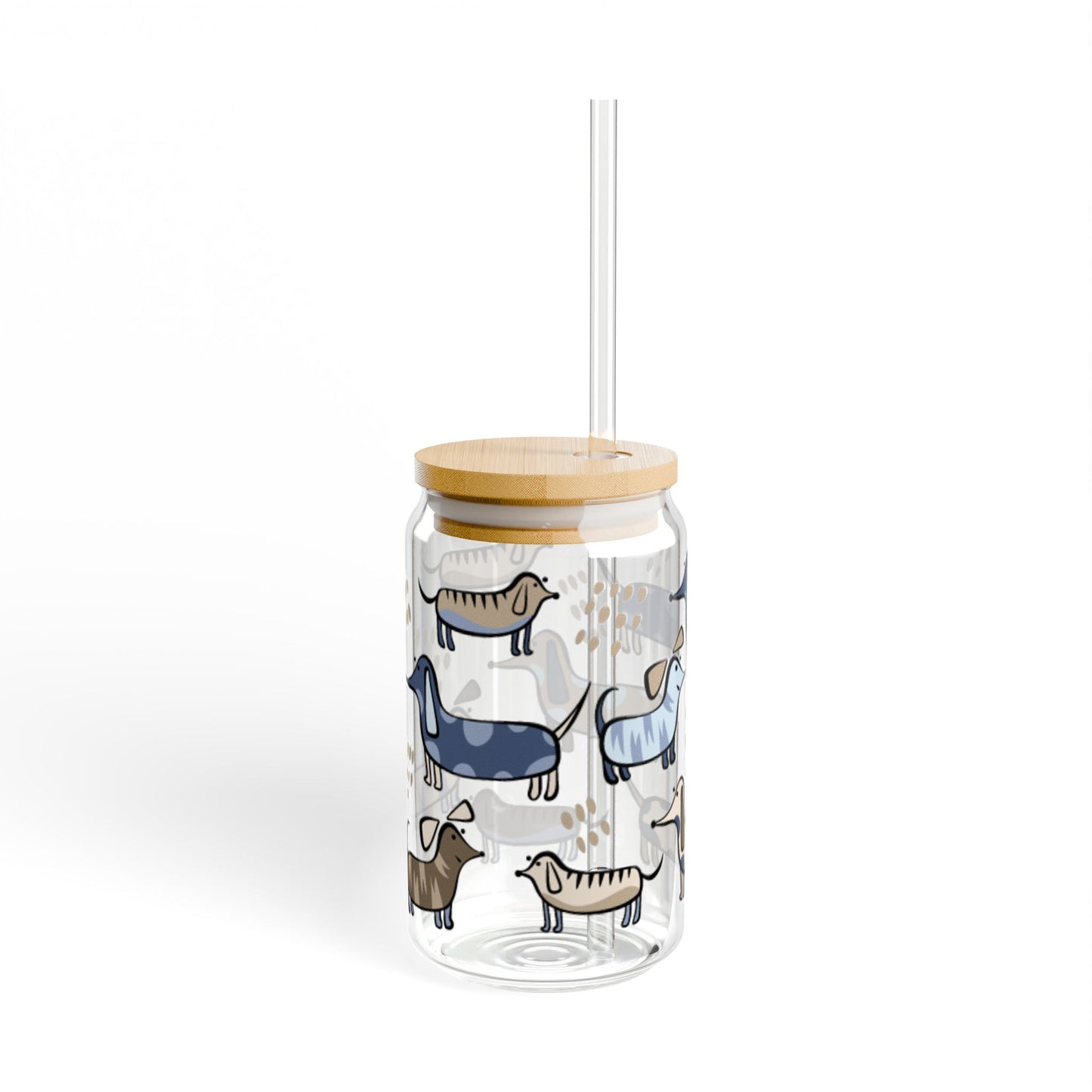 Cute Dogs Sipper Glass - 16oz Pet Lover's Drinkware