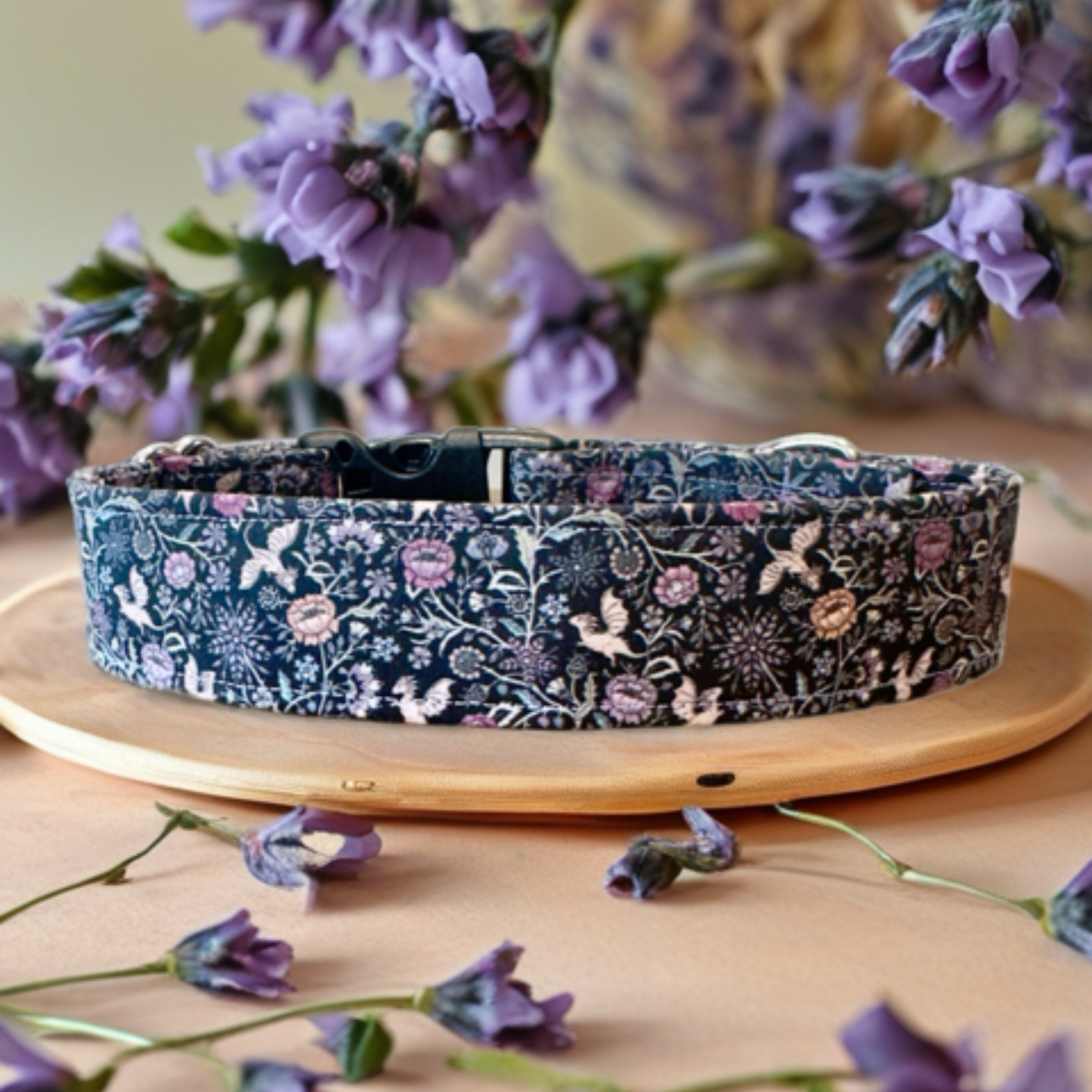Lavender Goth Dragon Dog Collar