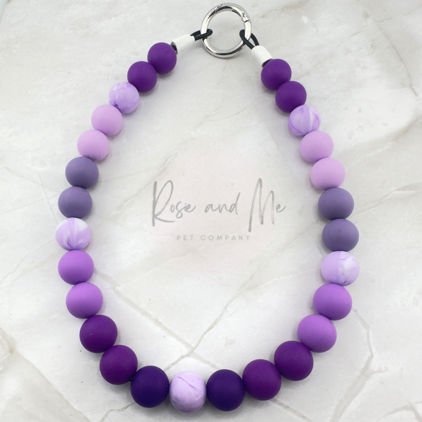 Purple Passion Beaded Dog Necklace with Personalization