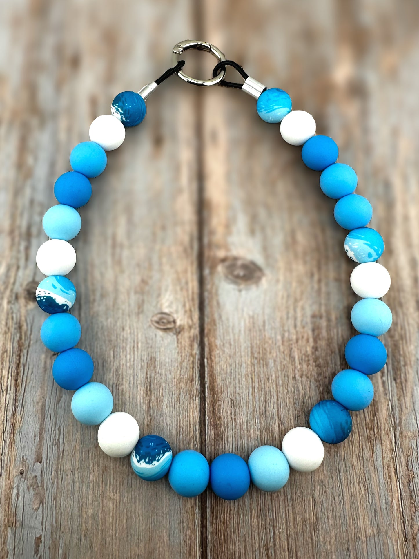 Personalized Beach Vibes Beaded Dog Necklace