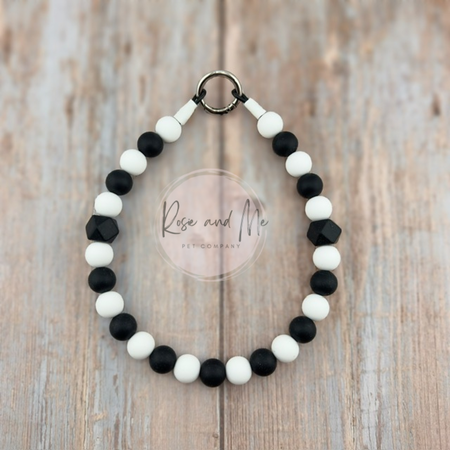 Halloween Black and White Beaded Dog Collar Necklace