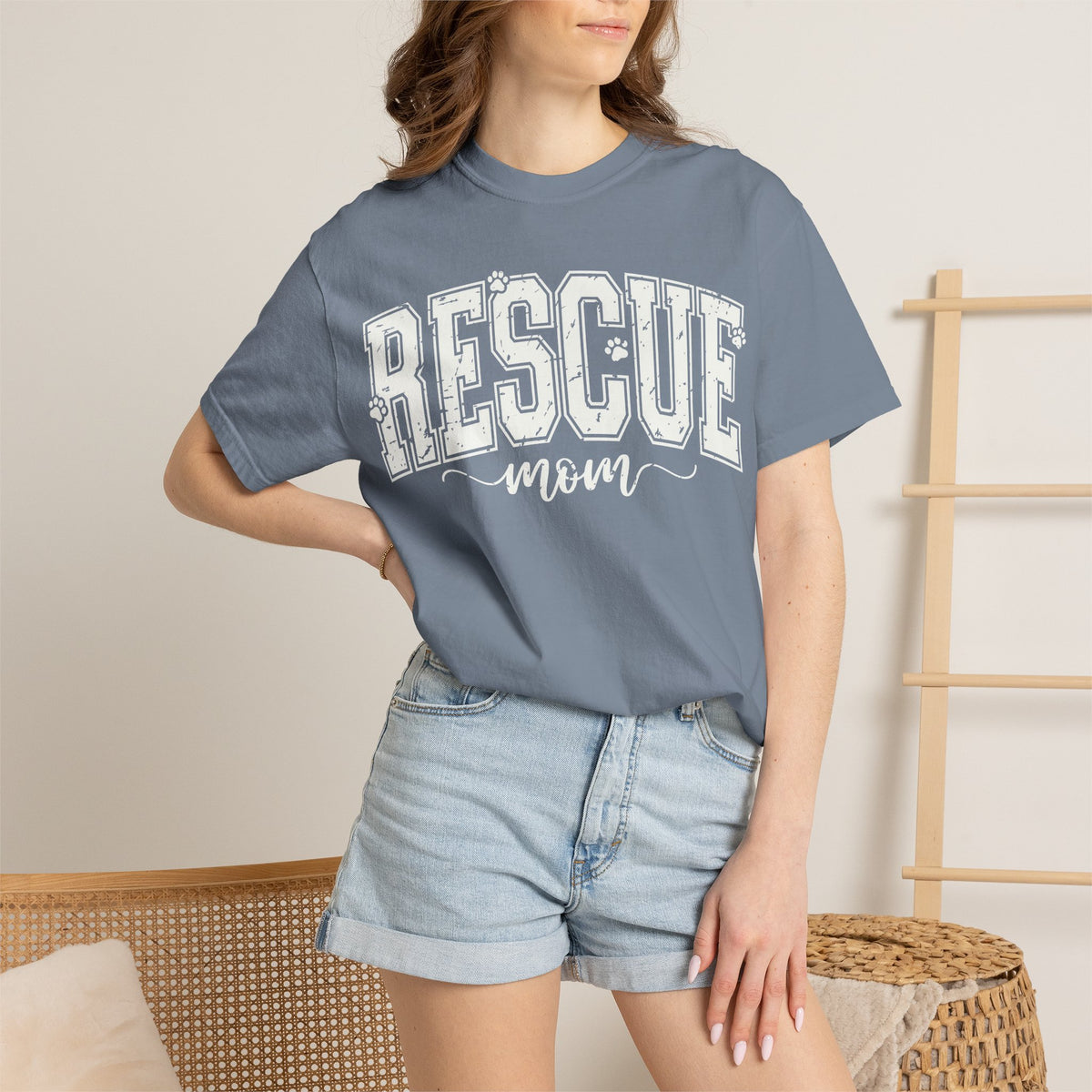 Crewneck T-Shirt — Minimal White Garment-Dyed Tee