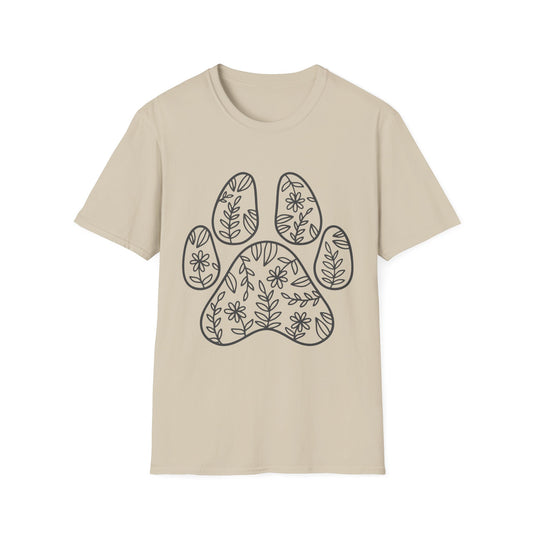 Paw Print Love Tee - Animal Lover T-Shirt, Cute Pet Shirt, Floral Graphic Tee for Pets, Birthday Gift for Dog Moms