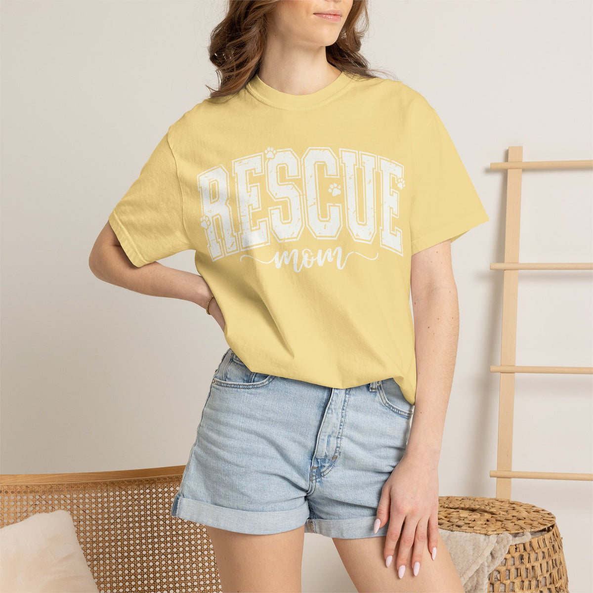 Crewneck T-Shirt — Minimal White Garment-Dyed Tee