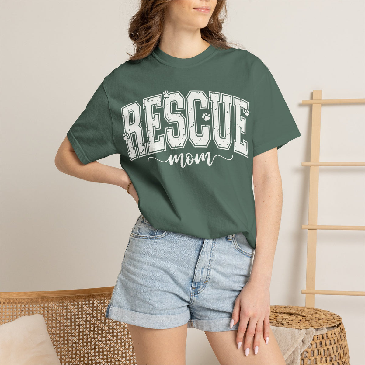 Crewneck T-Shirt — Minimal White Garment-Dyed Tee