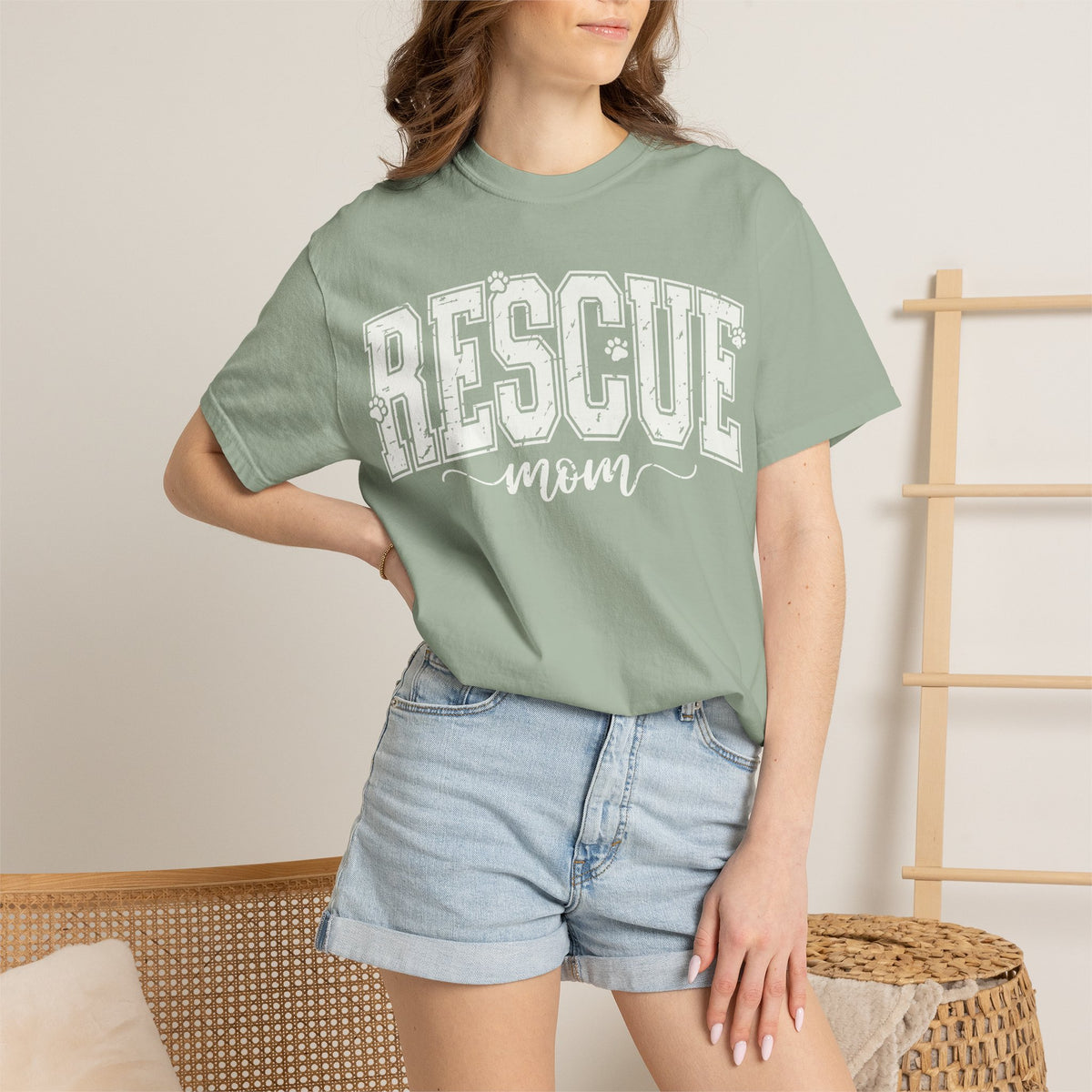 Crewneck T-Shirt — Minimal White Garment-Dyed Tee
