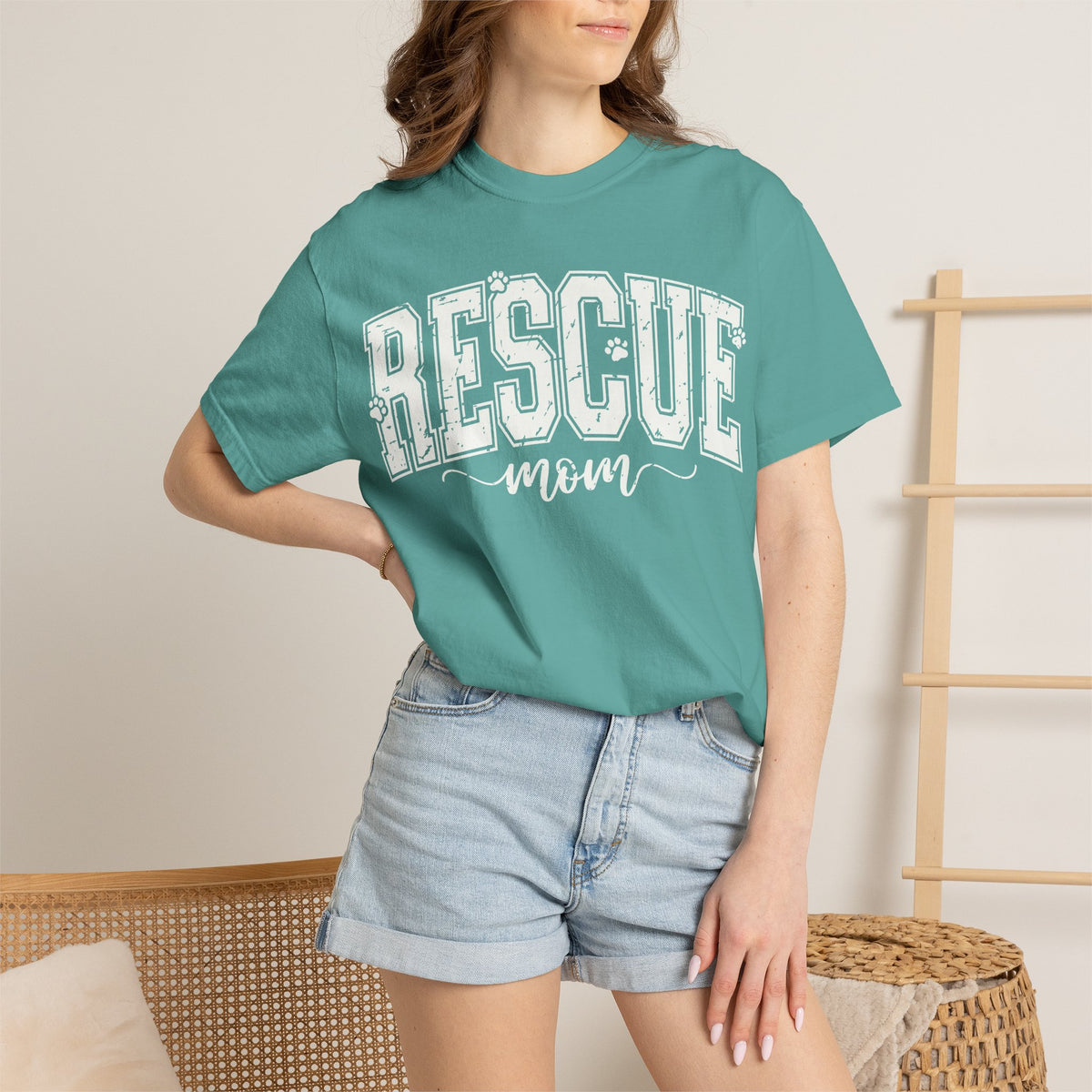 Crewneck T-Shirt — Minimal White Garment-Dyed Tee