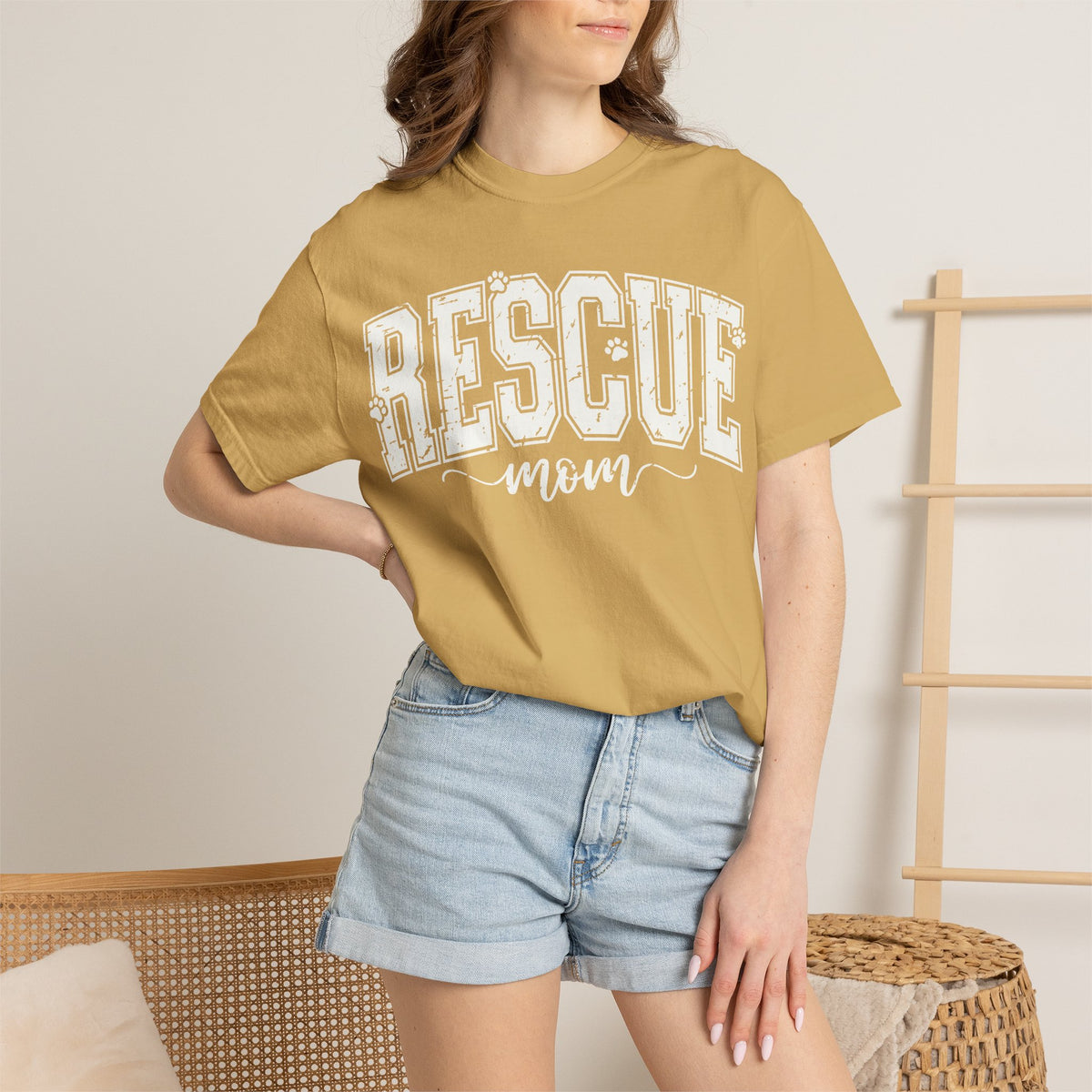Crewneck T-Shirt — Minimal White Garment-Dyed Tee