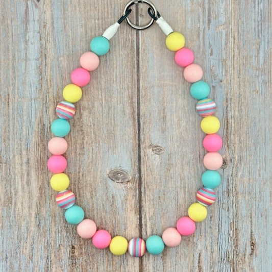 Easter Spring Beaded Dog Necklace with Personalization
