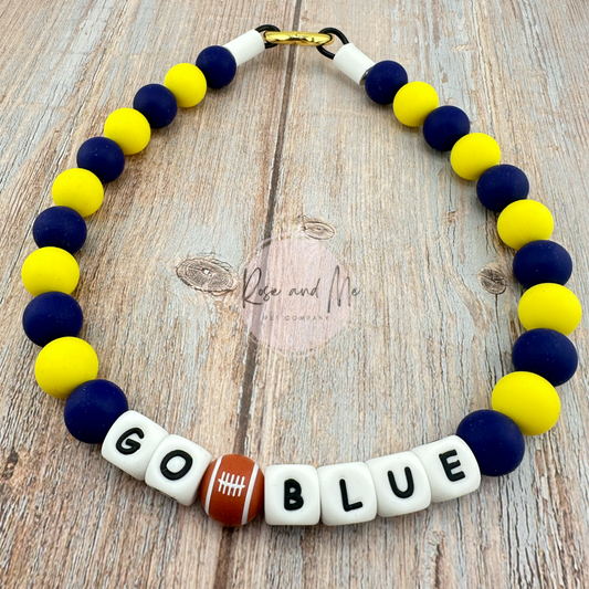 Personalized Design Your Favorite College Football Team Beaded Dog Necklace