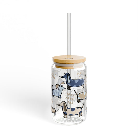 Cute Dogs Sipper Glass - 16oz Pet Lover's Drinkware