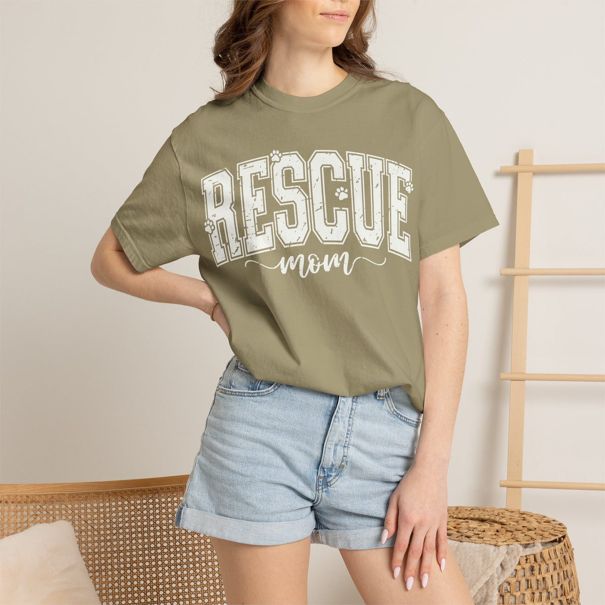 Crewneck T-Shirt — Minimal White Garment-Dyed Tee