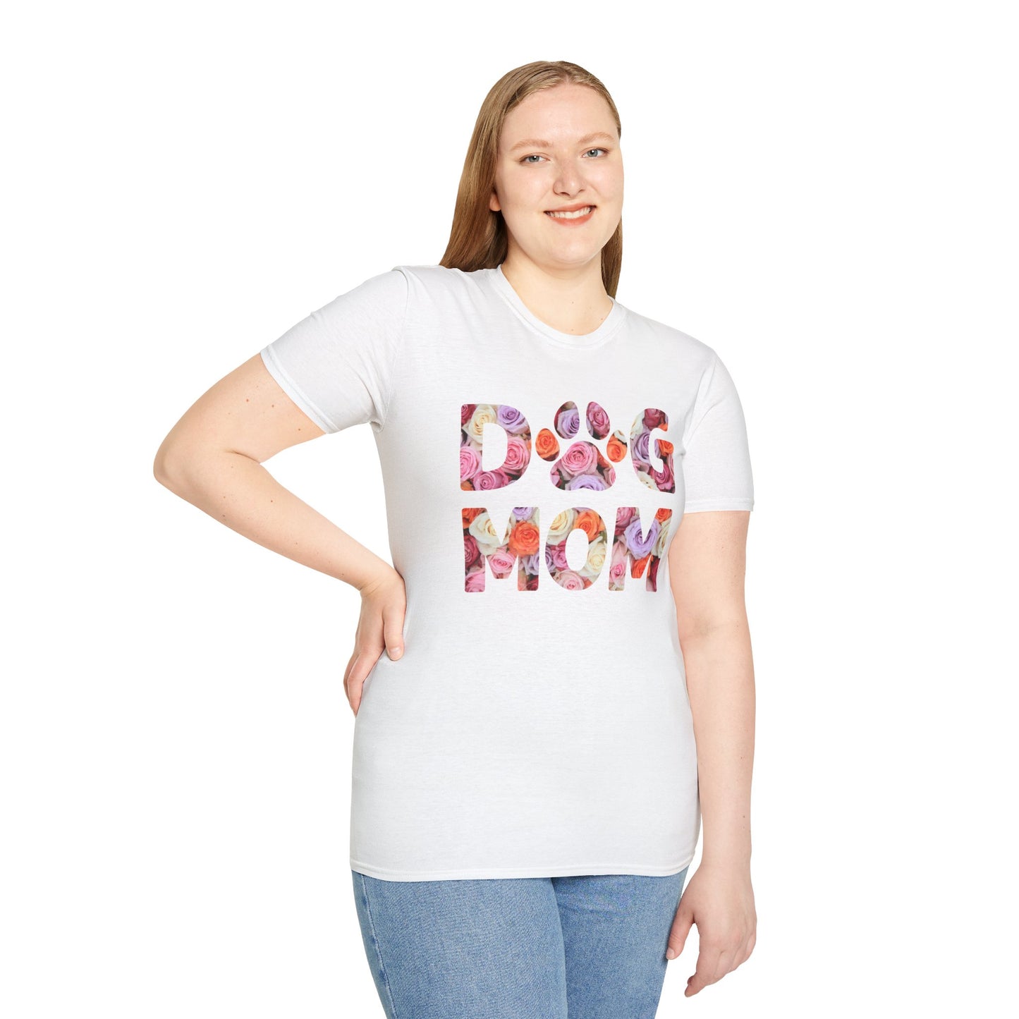Floral Dog Mom T-Shirt | Unisex Softstyle Tee for Pet Lovers