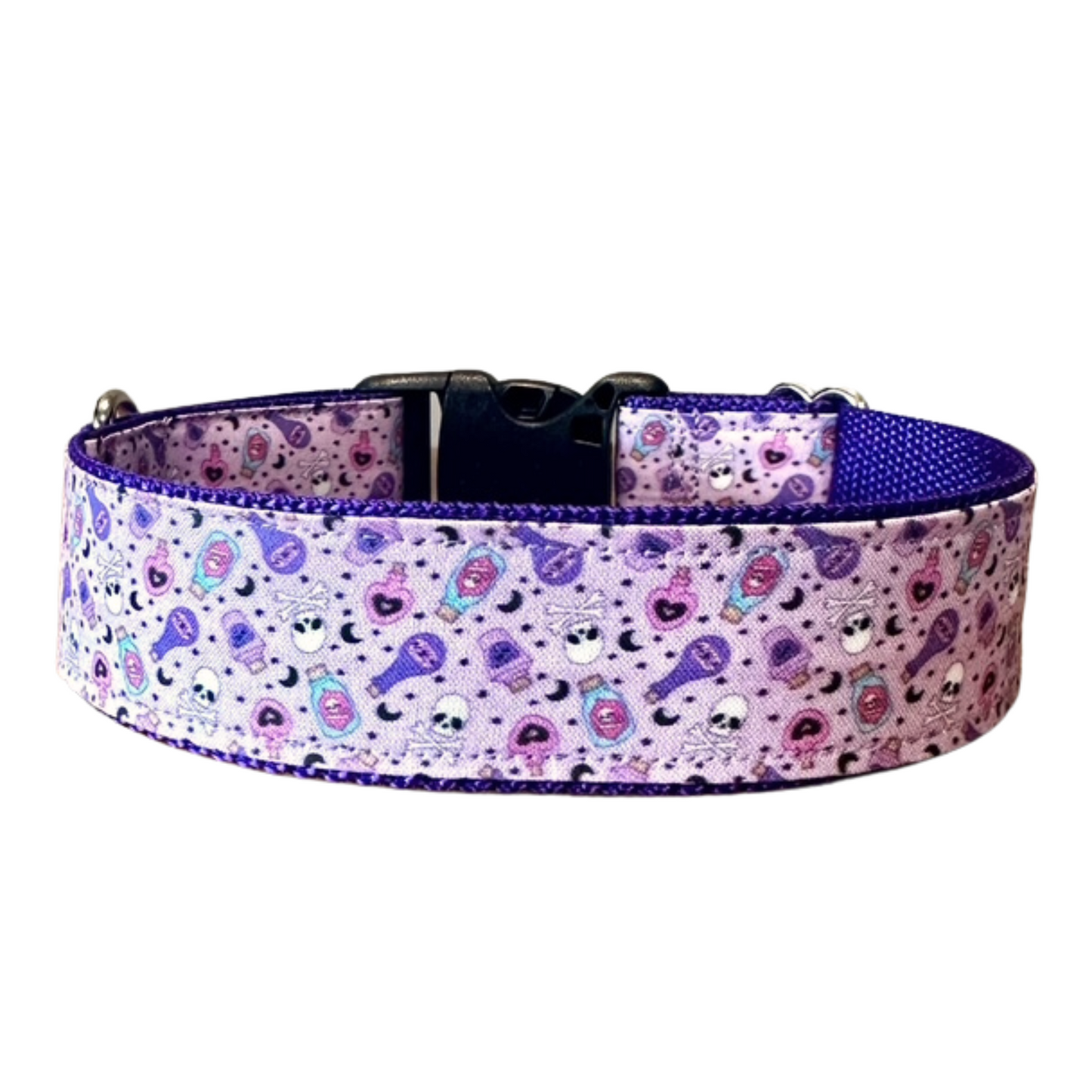 Purple Halloween Goth Pastel Poison Bottle Dog Collar