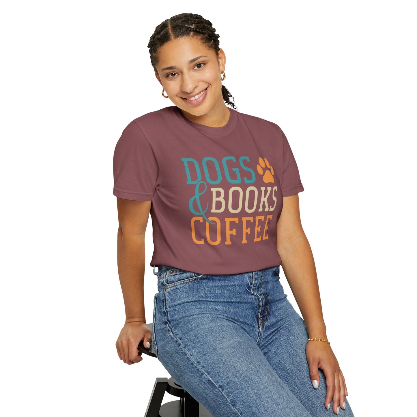 Dogs & Books Coffee T-Shirt | Unisex Garment-Dyed Tee | Perfect Gift for Dog Lovers, Bookworms, Coffee Enthusiasts, Casual Wear, [...]