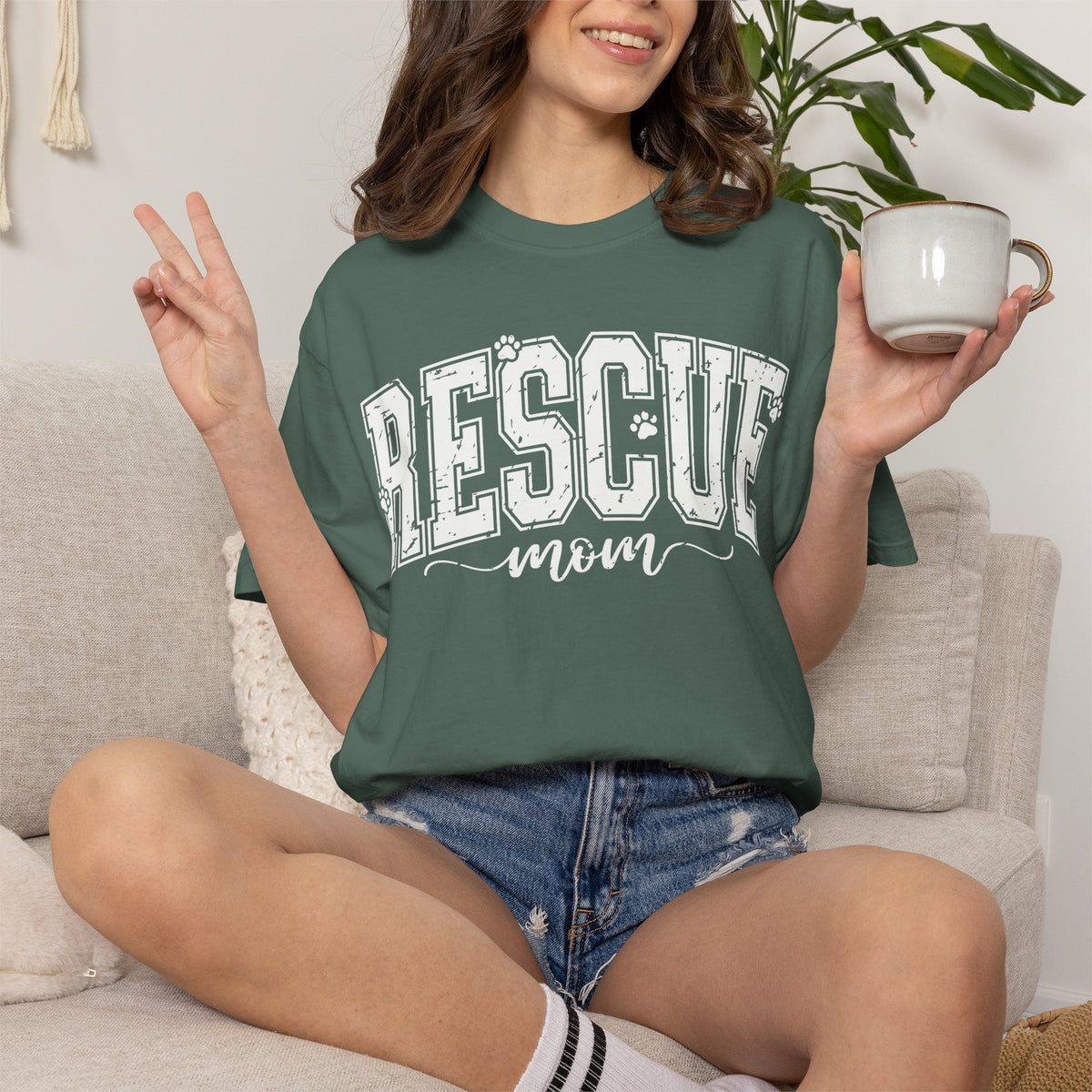 Crewneck T-Shirt — Minimal White Garment-Dyed Tee
