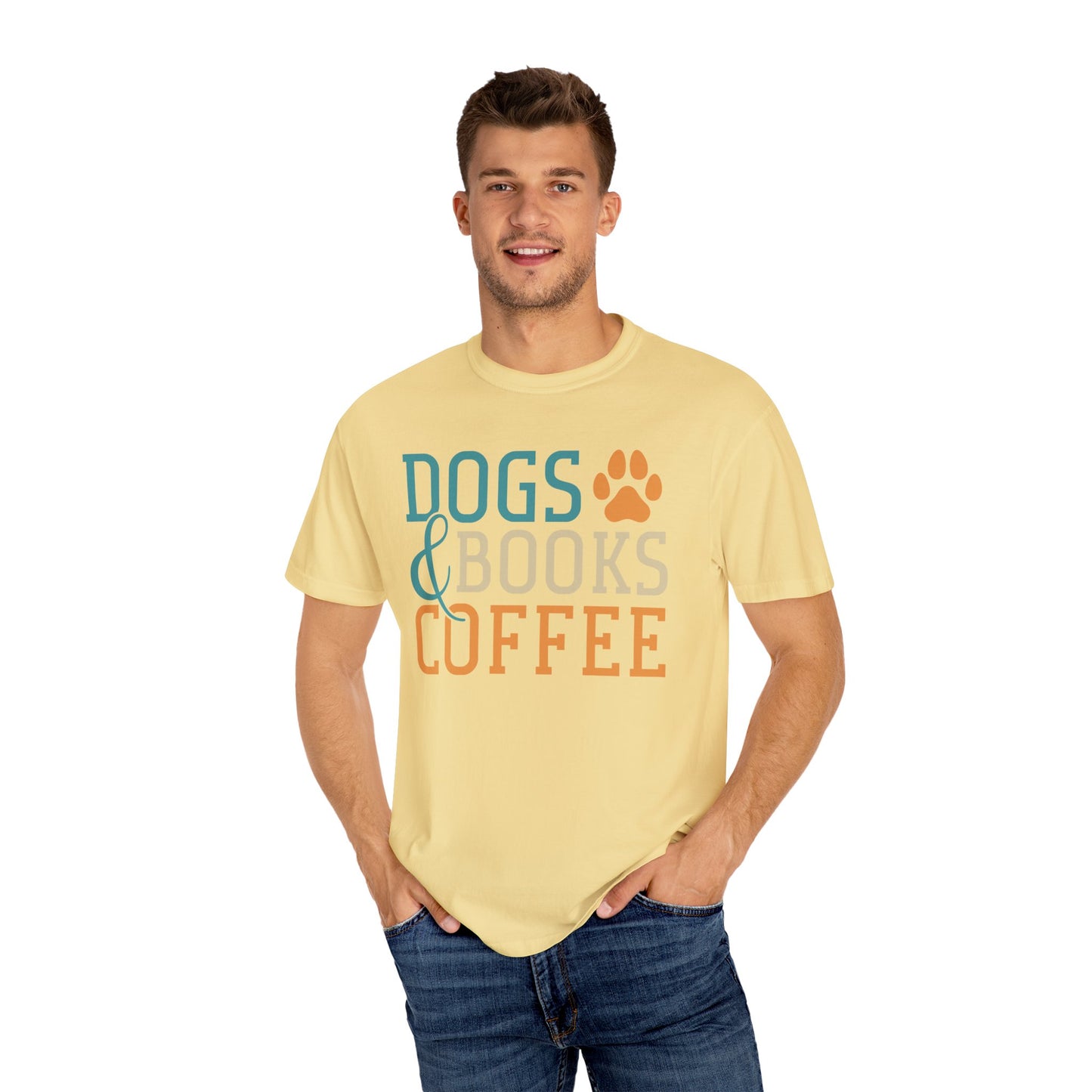 Dogs & Books Coffee T-Shirt | Unisex Garment-Dyed Tee | Perfect Gift for Dog Lovers, Bookworms, Coffee Enthusiasts, Casual Wear, [...]
