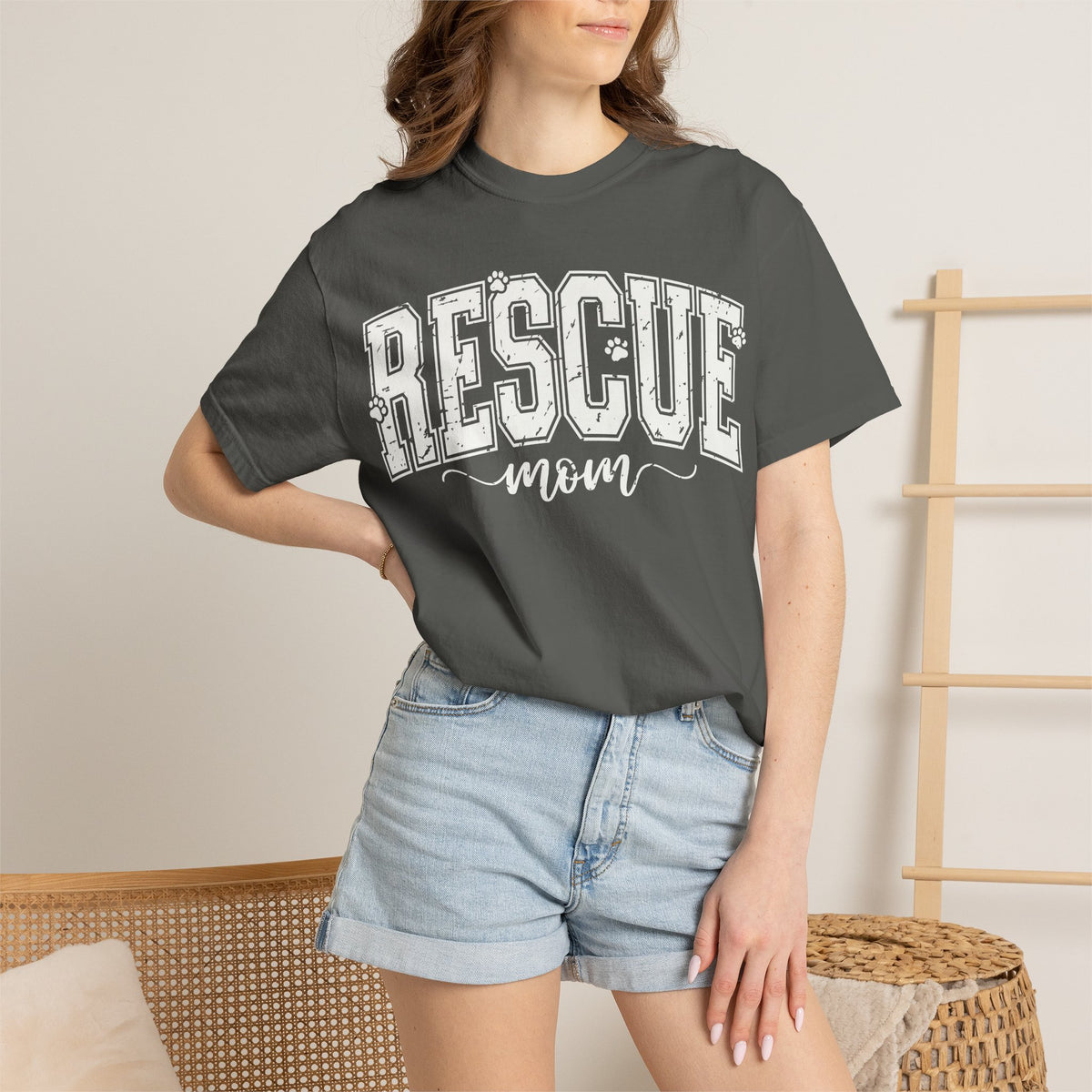 Crewneck T-Shirt — Minimal White Garment-Dyed Tee