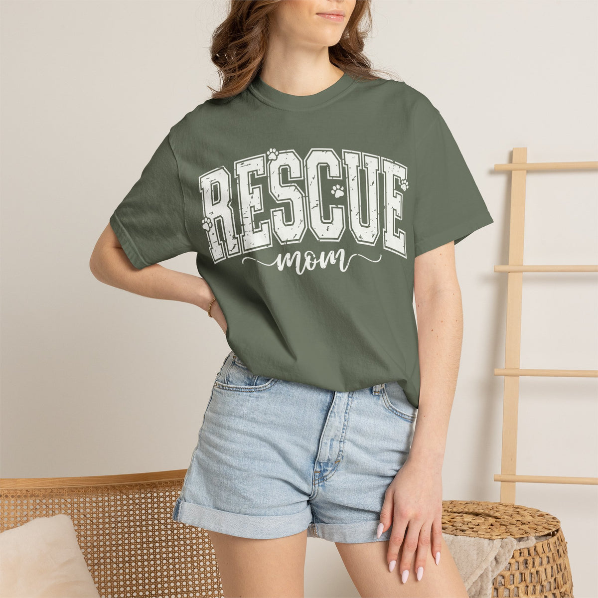 Crewneck T-Shirt — Minimal White Garment-Dyed Tee
