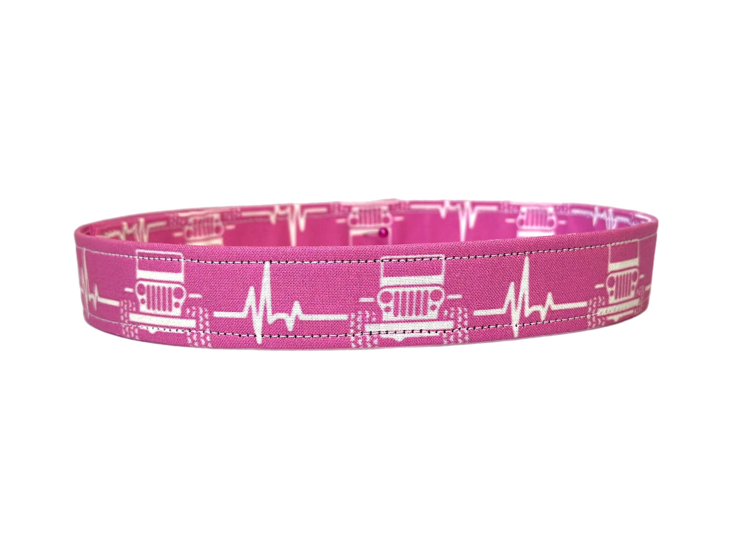 Pink 4x4 Off Road Trucks Black Adjustable Dog Collar Fabric Wrapped Dog Collar Vehicle Dog Collar