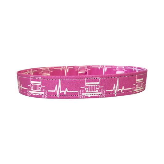 Pink 4x4 Off Road Trucks Black Adjustable Dog Collar Fabric Wrapped Dog Collar Vehicle Dog Collar