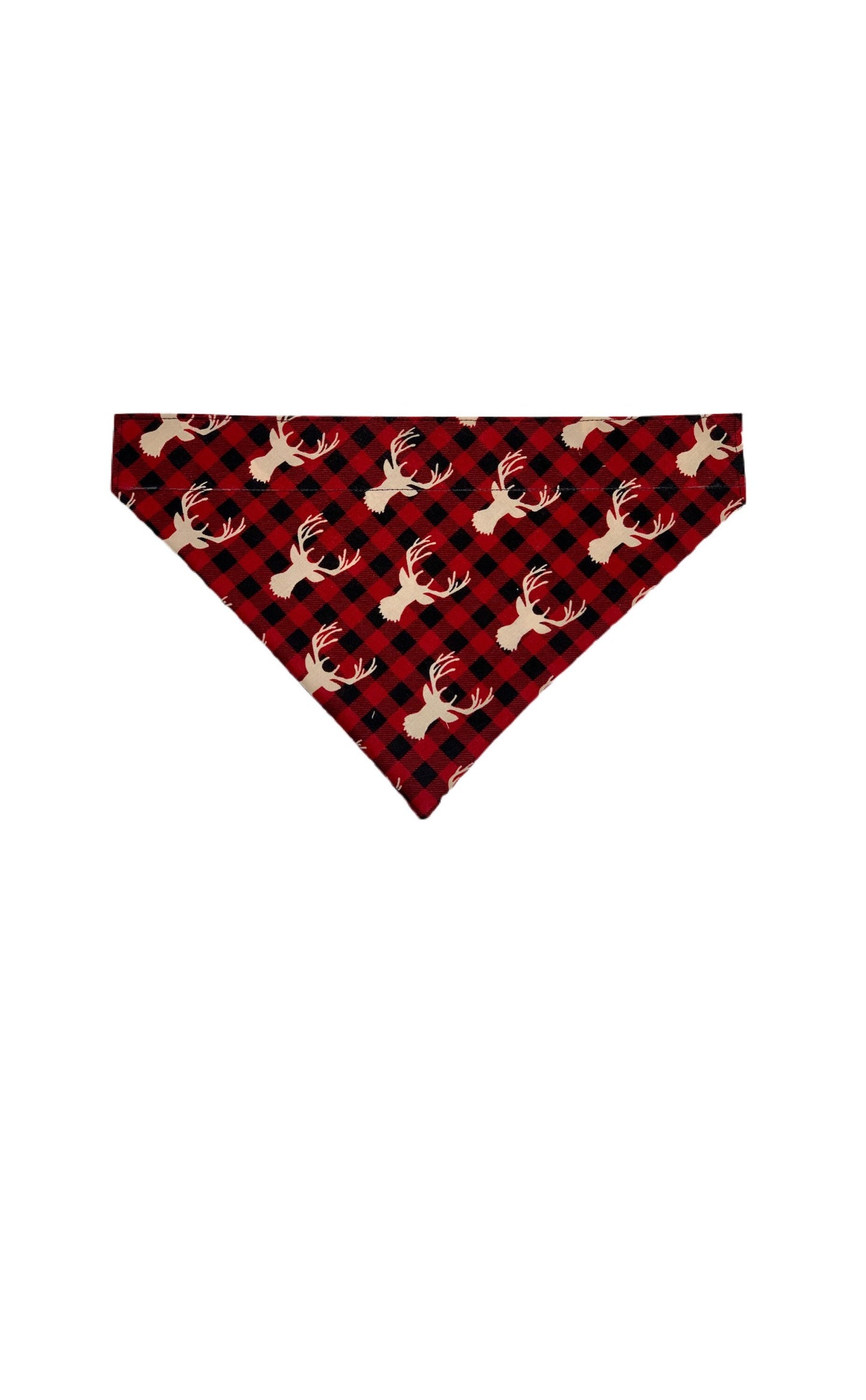 Red and Black deer silhouette - Over the Collar Dog Bandana