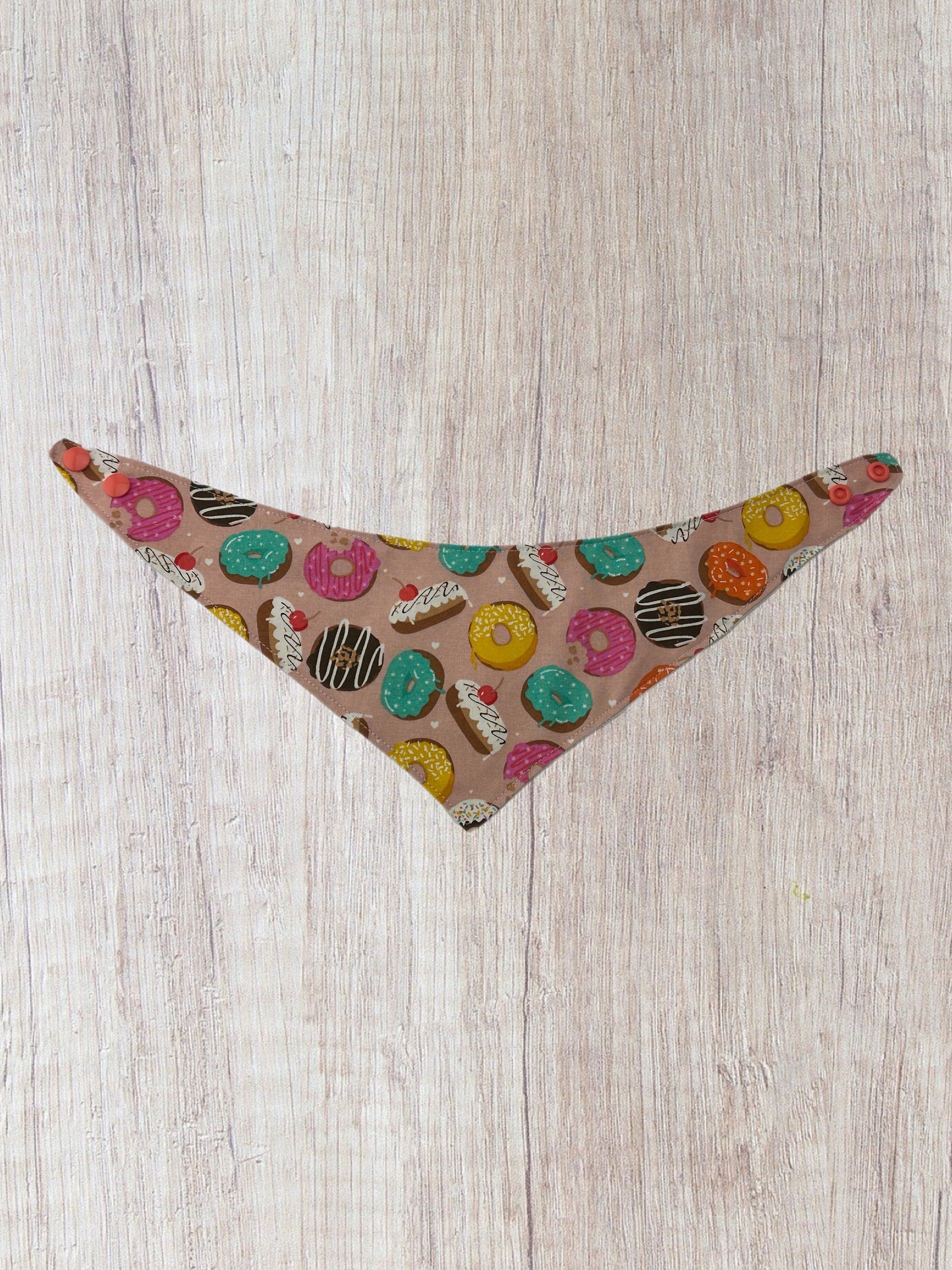 Donut Dog Bandana with snap closure