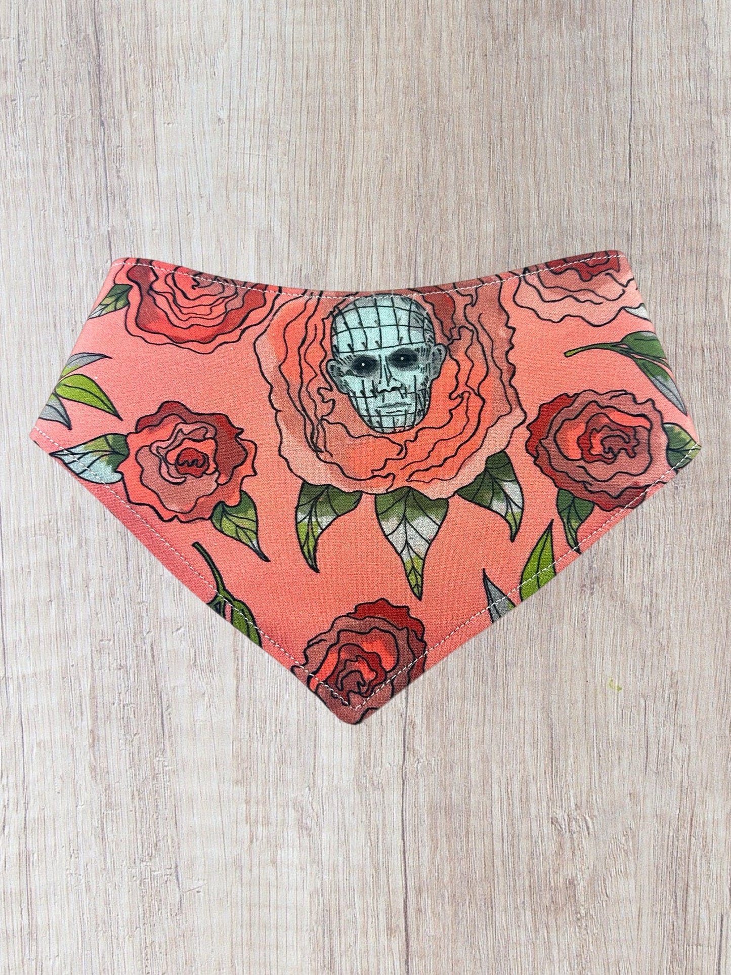 Hellraiser Floral pet Bandana with snap closure