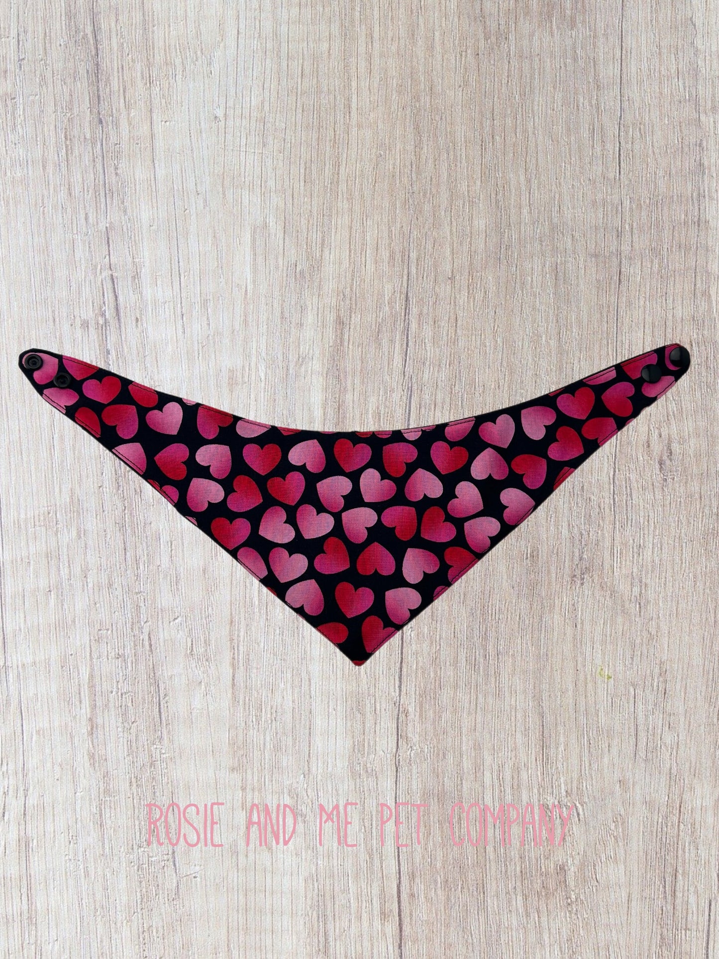 Valentines Day Heart Dog Bandana with snap closure