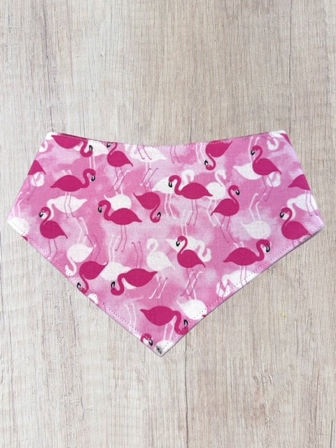 Flamingo Pet Bandana with snap closure