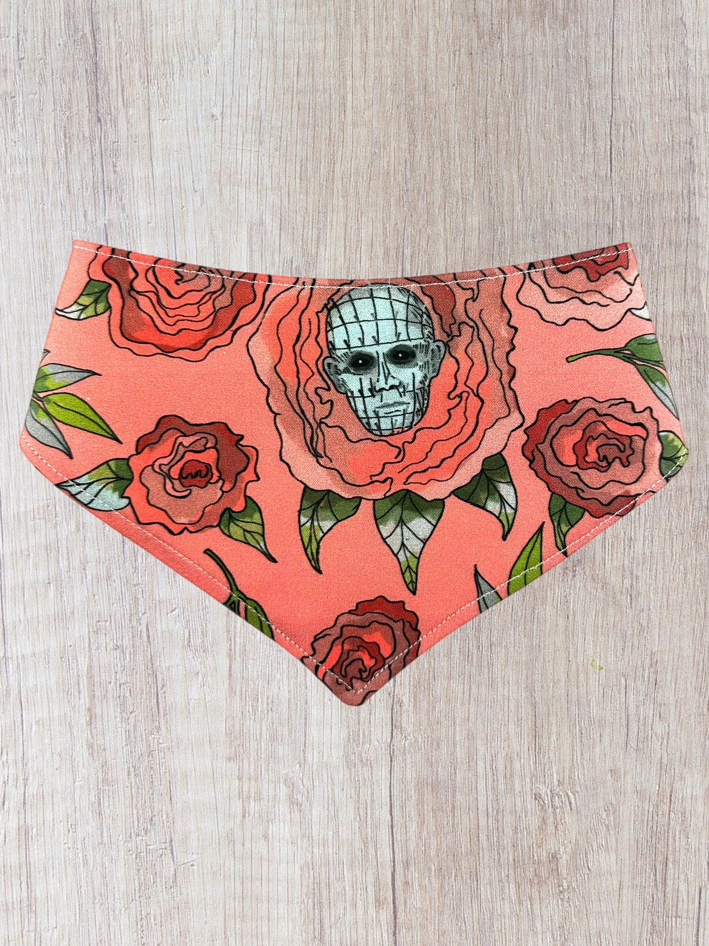 Hellraiser Floral pet Bandana with snap closure